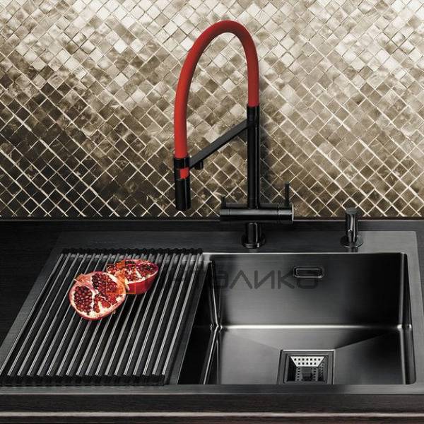 Смеситель Omoikiri KANTO однорычажный, с выводом для питьевой воды, с гибким шлангом, toscana – 4