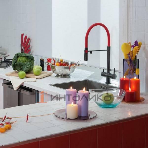 Смеситель Omoikiri KANTO однорычажный, с выводом для питьевой воды, с гибким шлангом, toscana – 5