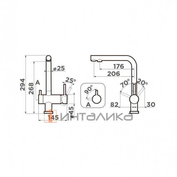 Смеситель Omoikiri NAGANO однорычажный, с выводом питьевой воды, indigo blue – 2