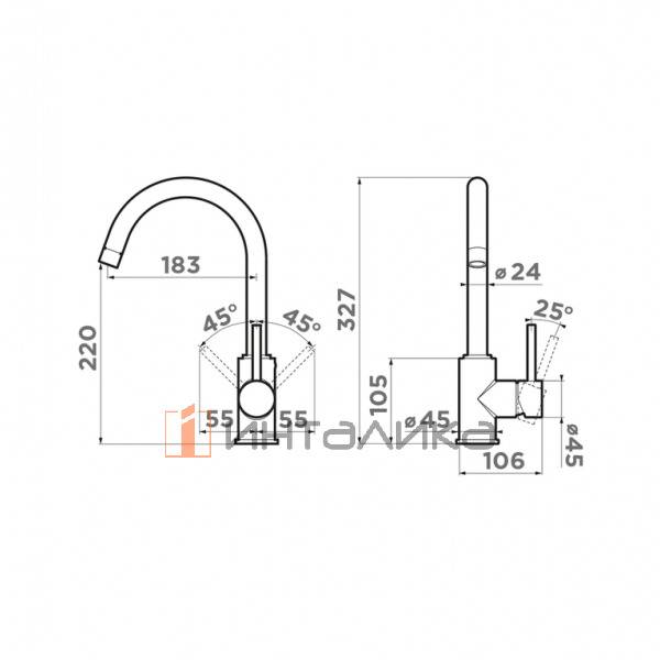 Смеситель Omoikiri SHINAGAWA-P однорычажный, черный – 2