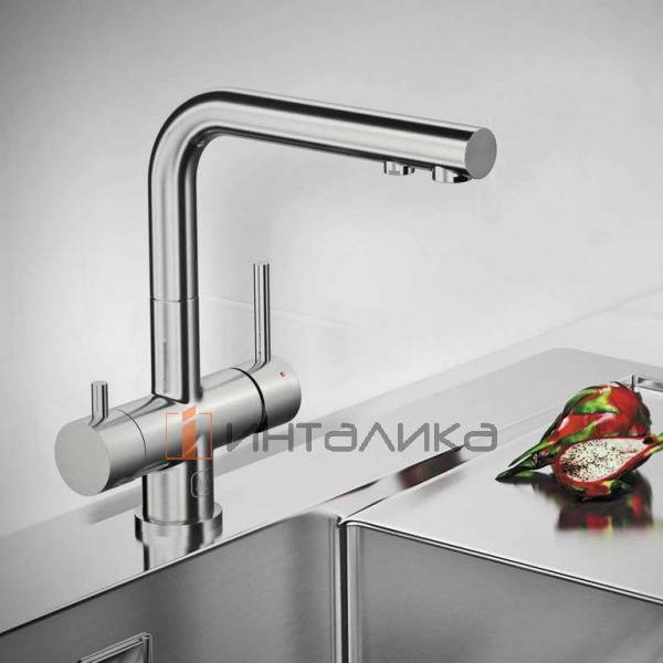 Смеситель Omoikiri TAKAMATSU однорычажный, с выводом питьевой воды, светлое золото – 3