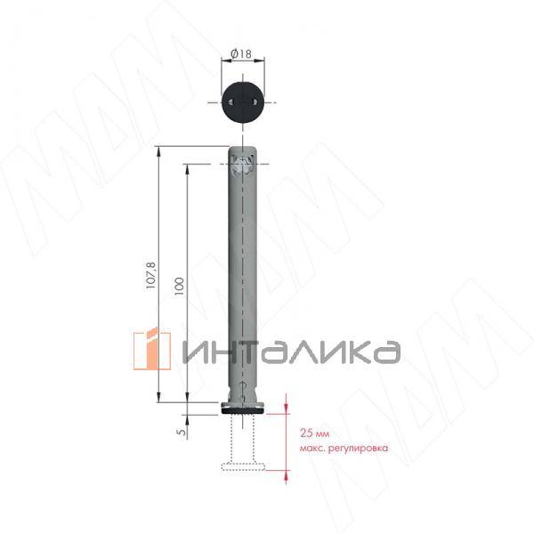 REKORD TECH Опора регулируемая, D12 мм, высота отверстия 100 мм, с круглой ножкой – 2