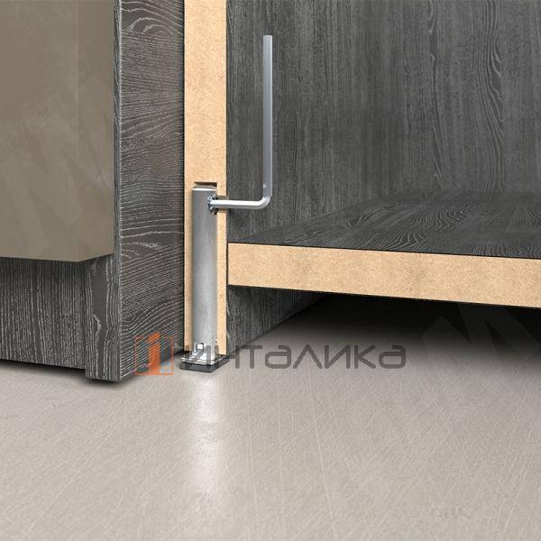 REKORD TECH Опора регулируемая, D12 мм, высота отверстия 100 мм, с прямоугольной ножкой – 4