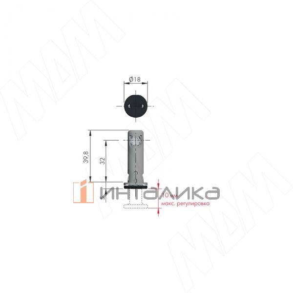REKORD TECH Опора регулируемая, D12 мм, высота отверстия 32 мм, с круглой ножкой – 2