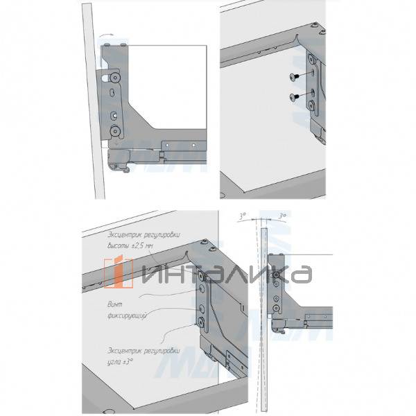 GLOBE 2.0 M50W Система сортировки и хранения, 3 емкости (30л+10л+9л), креп. фасада, полн.выдв., плав – 7