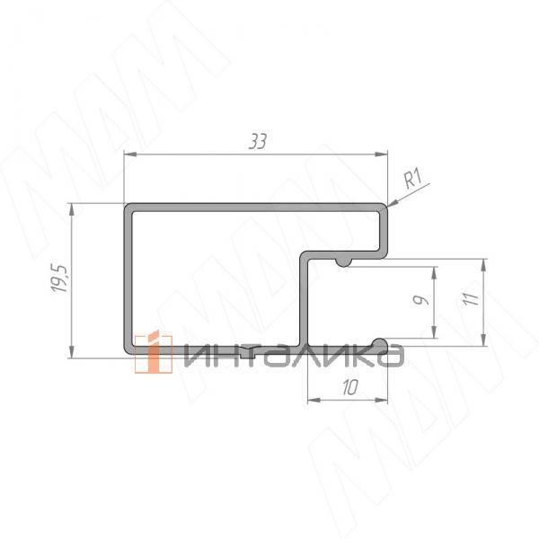 LUMINOR Профиль рамочный В459, серебро, 33х19мм, L-2600 – 4