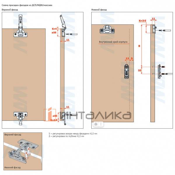 Комплект подъёмных механизмов EVOLIFT fold Weak, H631-690мм, 3,0 - 10,0кг – 6