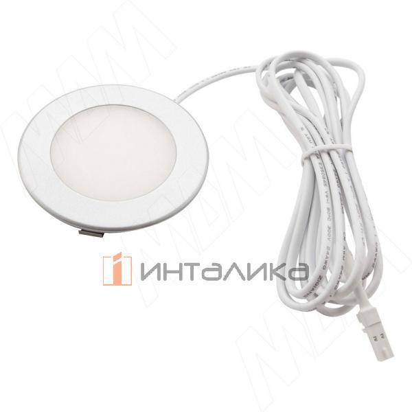 ATOM Точечный светильник круглый, серебро, 24V, нейтральный белый 4000К, 3W – 2