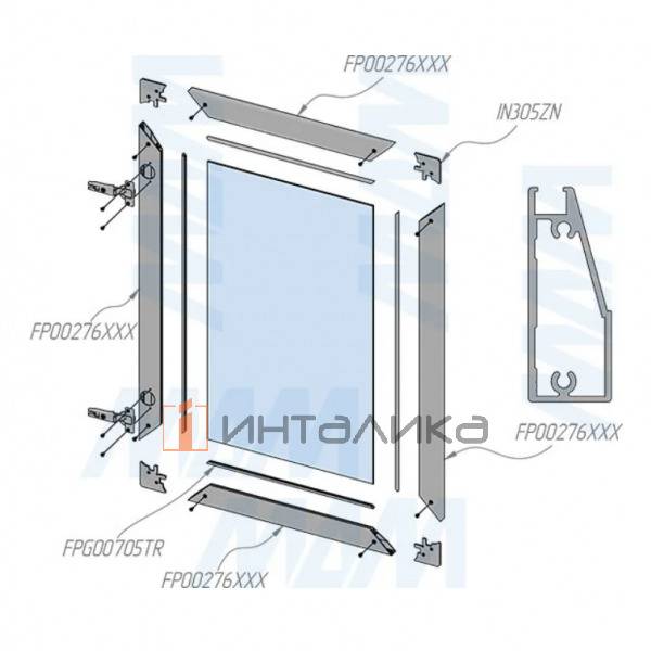 IRIS Широкий рамочный профиль, черный, L-3000 – 3