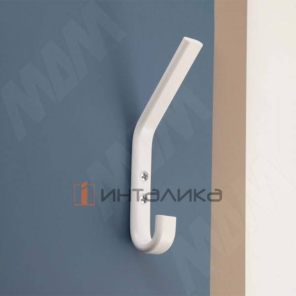 Крючок двухрожковый белый матовый – 2