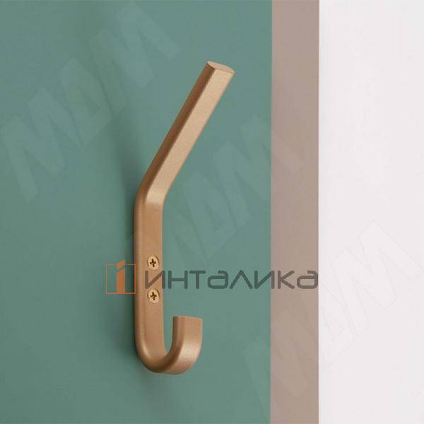 Крючок двухрожковый золото матовое – 2