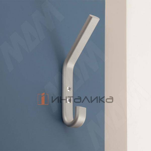 Крючок двухрожковый хром матовый – 2