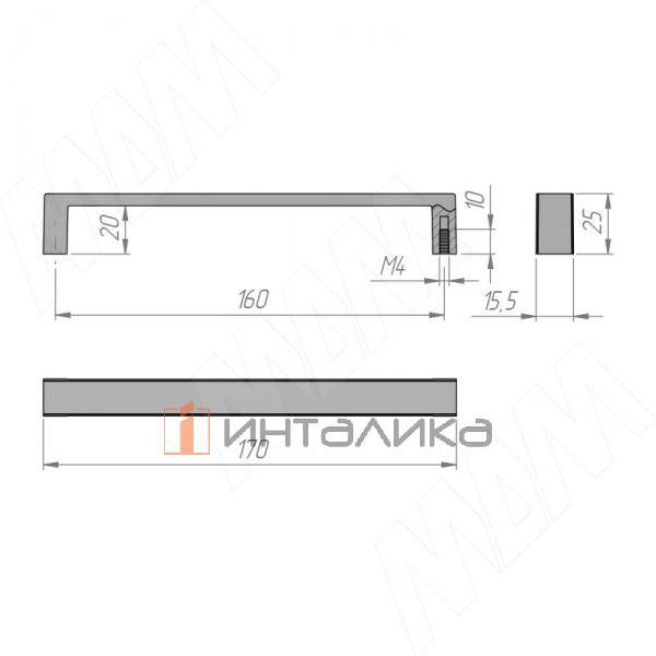 Ручка-скоба 160мм хром матовый – 3