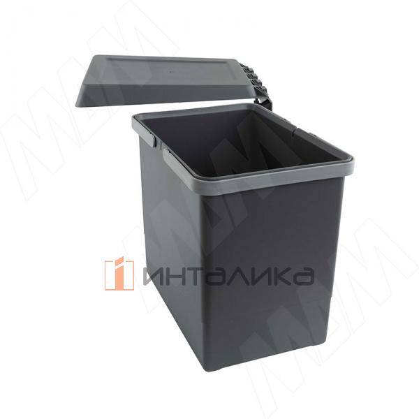 SWING 2.0 Ведро для мусора подвесное 15л с крышкой, с крепежом, цвет серый RAL7042 – 3