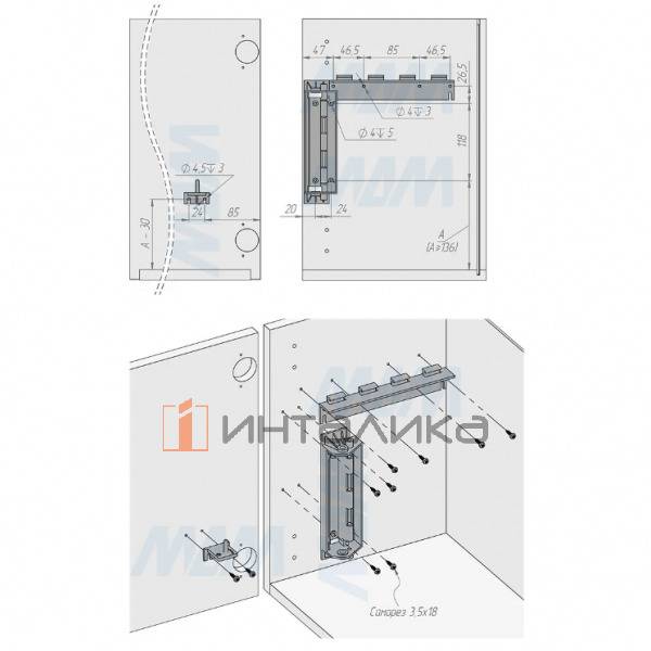 SWING 2.0 Ведро для мусора подвесное 15л с крышкой, с крепежом, цвет серый RAL7042 – 7
