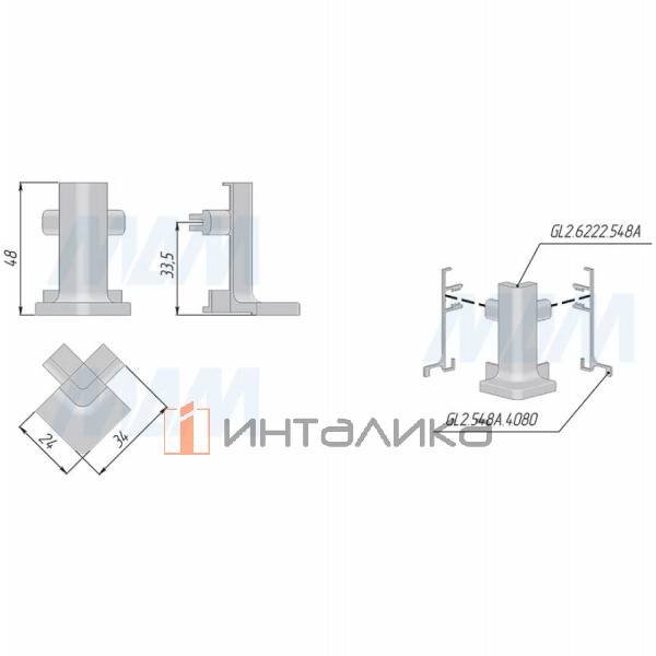 GOLATIME Внешний угол для профиля 548A черный – 2