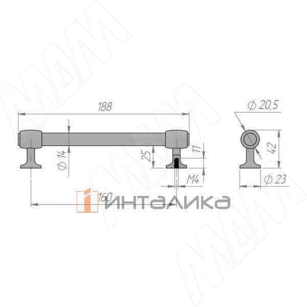 Ручка-рейлинг 160мм черный матовый – 3