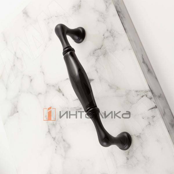 Ручка-скоба 128мм черный матовый/керамика черная глянец – 2