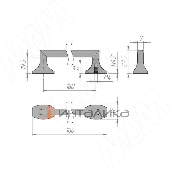 Ручка-скоба 160мм черный матовый – 3