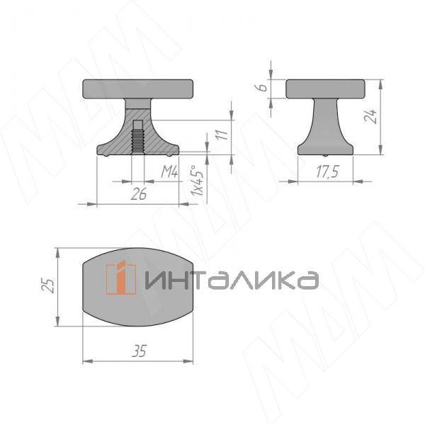Ручка-кнопка D30мм латунь – 3