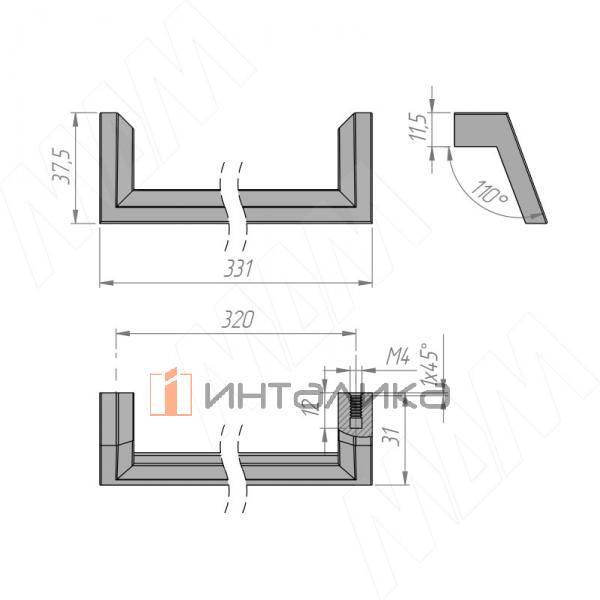 Ручка-скоба 320мм латунь – 4