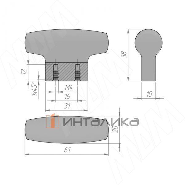 Ручка-кнопка латунь – 4