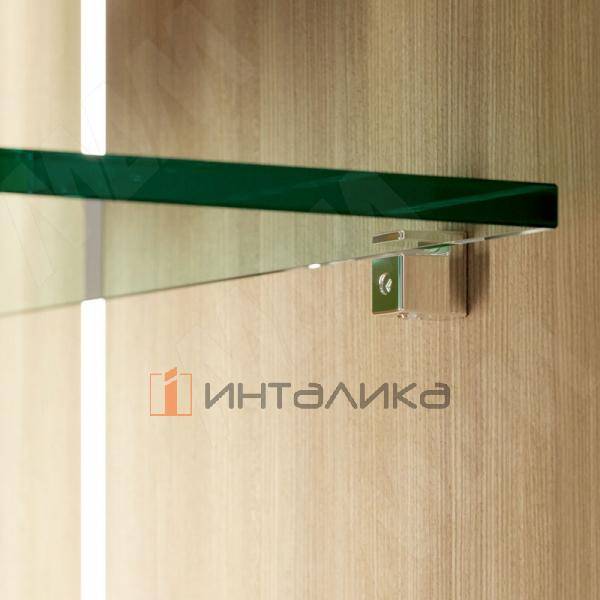 GRACE Полкодержатель для стеклянных полок толщиной 8 мм, под шток, хром – 2