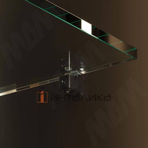 GRACE Полкодержатель для стеклянных полок толщиной 8 мм, под шток, черный никель – 2