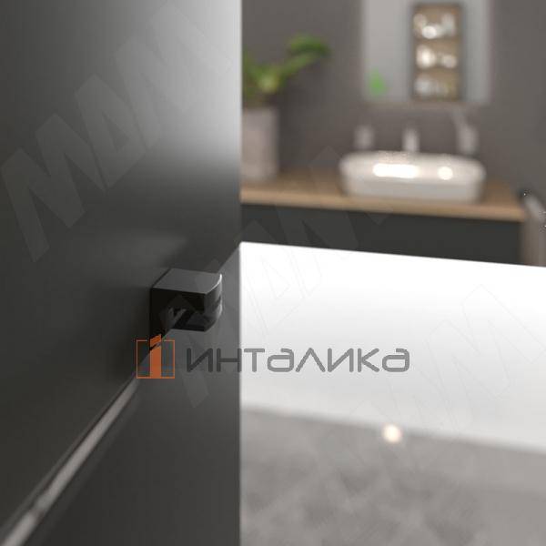 KOSMO полкодержатель для стеклянных полок толщиной 5-6 мм, со штоком, антрацит – 3