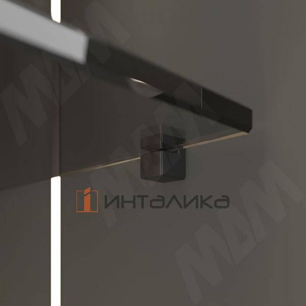 KOSMO полкодержатель для стеклянных полок толщиной 5-6 мм, со штоком, антрацит – 5