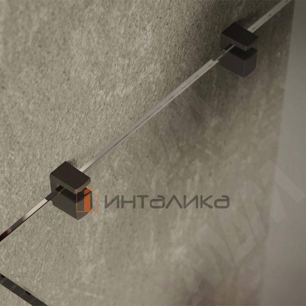 KOSMO полкодержатель для стеклянных полок толщиной 5-6 мм, со штоком, антрацит – 6