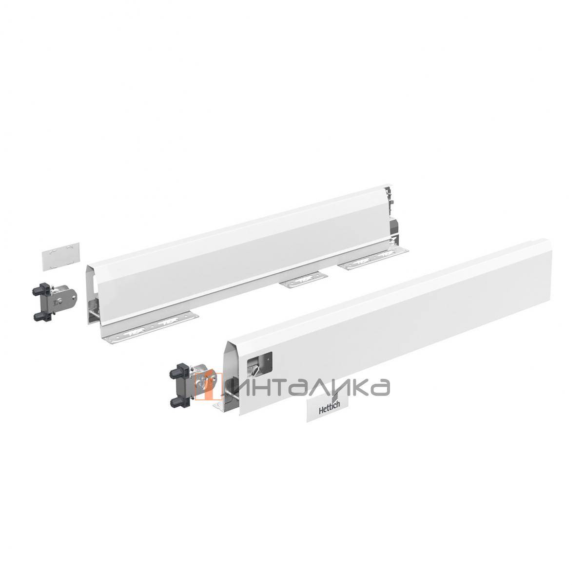 Комплект боковин с заглушками и креплением фасада HETTICH для ArciTech, NL550, H126, белый