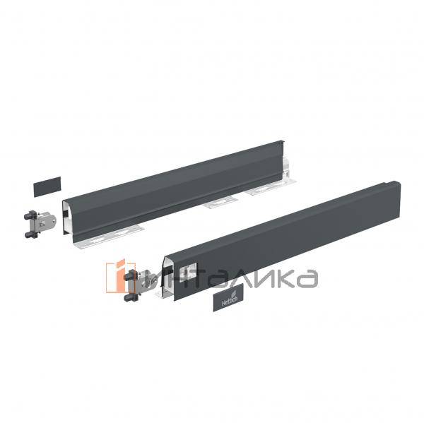 Комплект боковин с заглушками и креплением фасада HETTICH для ArciTech, NL500, H78, антрацит – 1