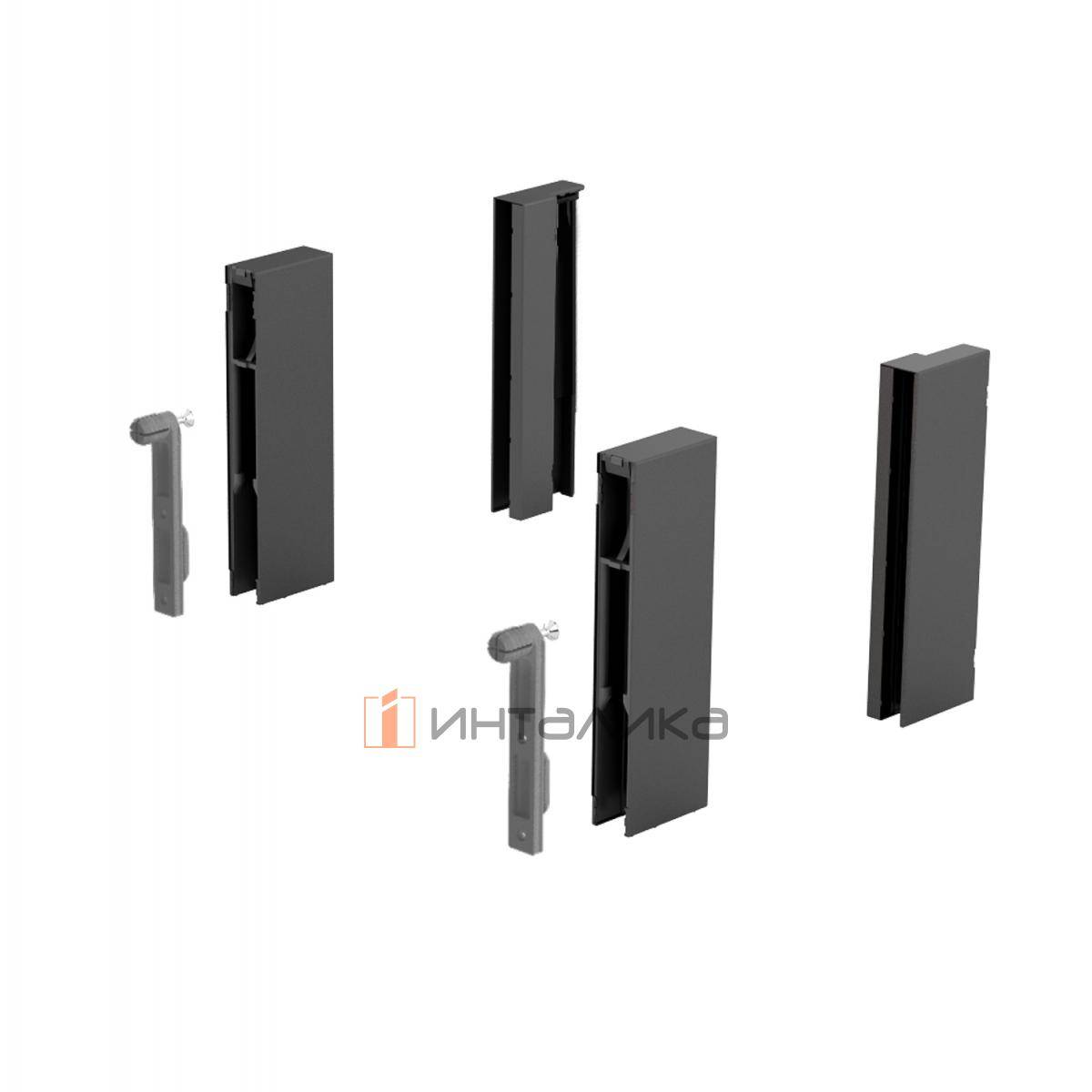 Комплект адаптеров HETTICH DesignSide для ArciTech, H124, антрацит