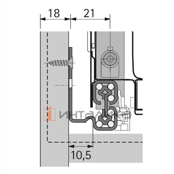 Направляющие HETTICH Quadro V6+ P2O, NL520, G50, Innotech Atira, EB 10,5, (18) – 2