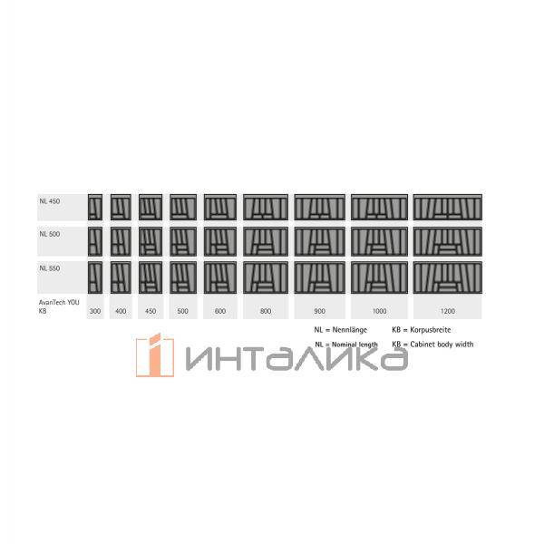 Организация HETTICH OrgaTray 740, NL550, KB500, пластик, для AvanTech YOU, серебристый – 3