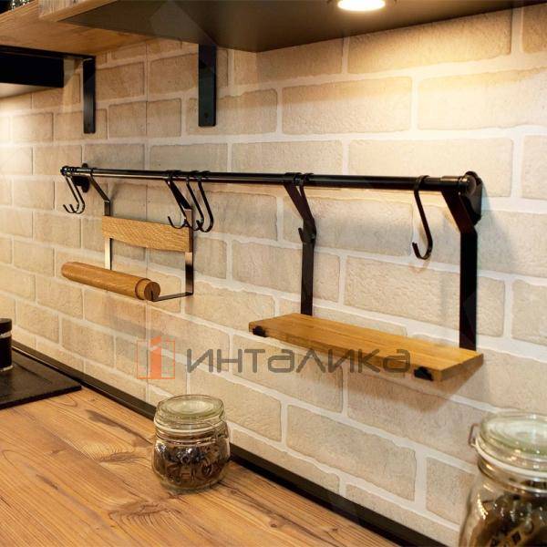 LANDSBY Держатель полотенец, черный/дуб – 2