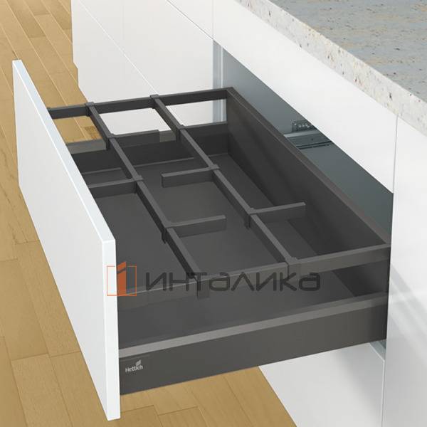 Поперечный релинг HETTICH OrgaStore 400, KB900, сталь, для ArciTech, антрацит – 2