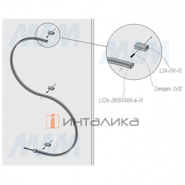 Крепление для ленты FLEX, для накладного монтажа, серебро – 4