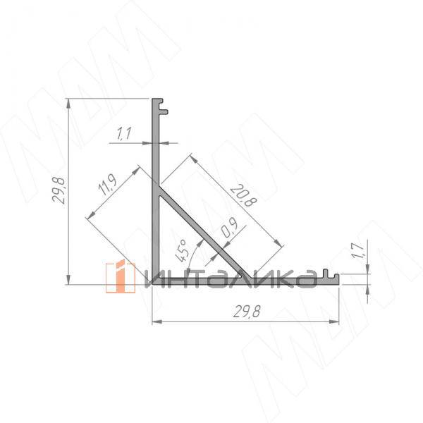 Профиль СМ4, угловой широкий, серебро, 30х30мм, L-2000 – 4