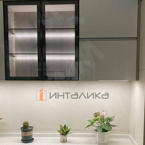 Профиль GL1 для торцевой подсветки стеклянной полки 4-8 мм, накладной, белый матовый, 23х12мм, L2000 – 5