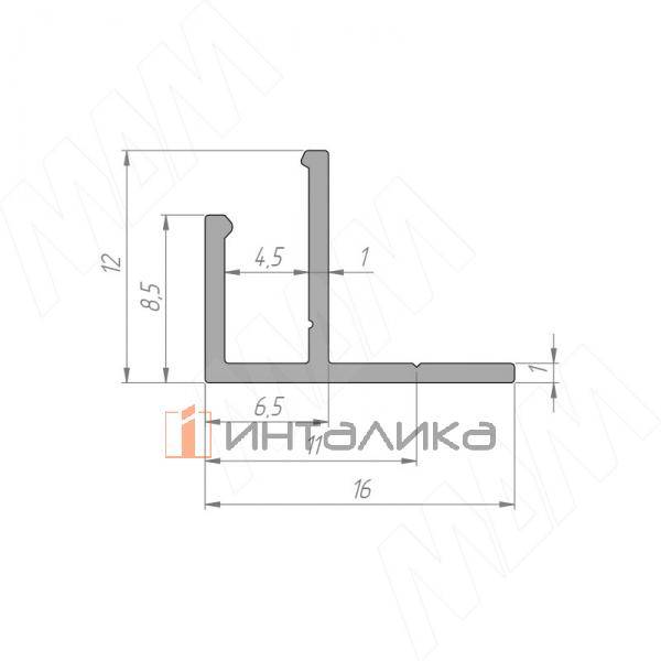 Профиль SM8, накладной, для ленты FLEX, серебро, 16х8,5мм, L-2000 – 2