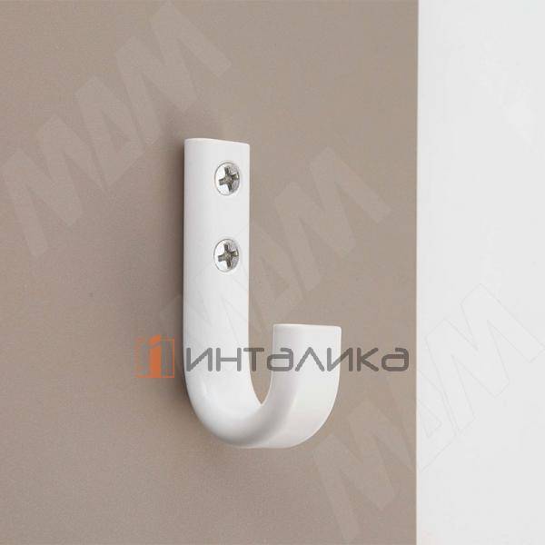 Крючок однорожковый белый матовый – 2