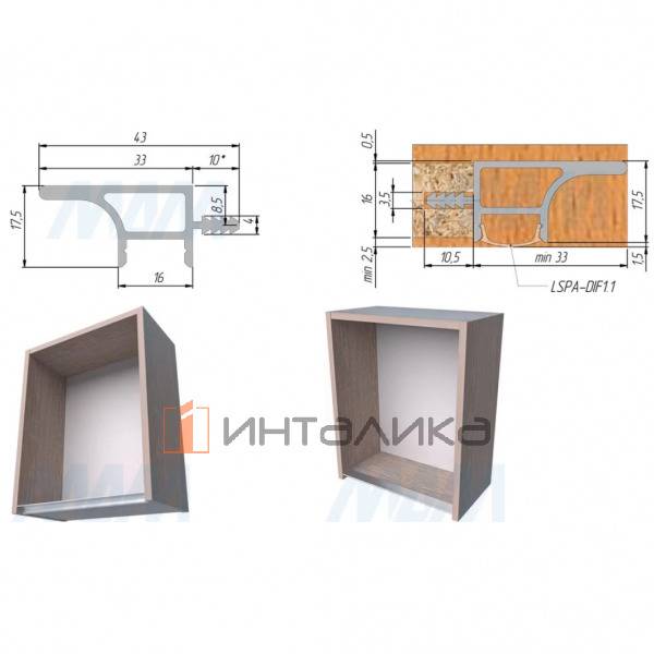 GOLIGHT Профиль-ручка для верхней базы, под светодиодную ленту, черный матовый (краска), L-2000 – 4