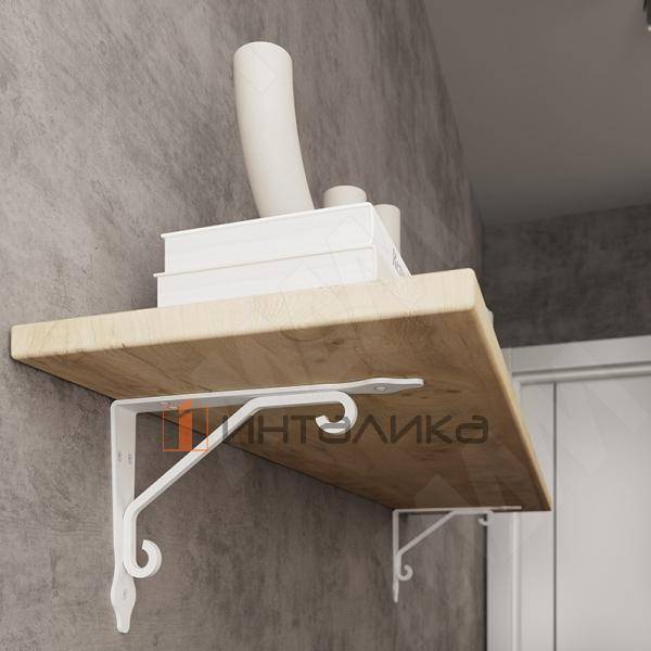 MARSEILLES Менсолодержатель для деревянных полок L-200 мм, белый муар – 3
