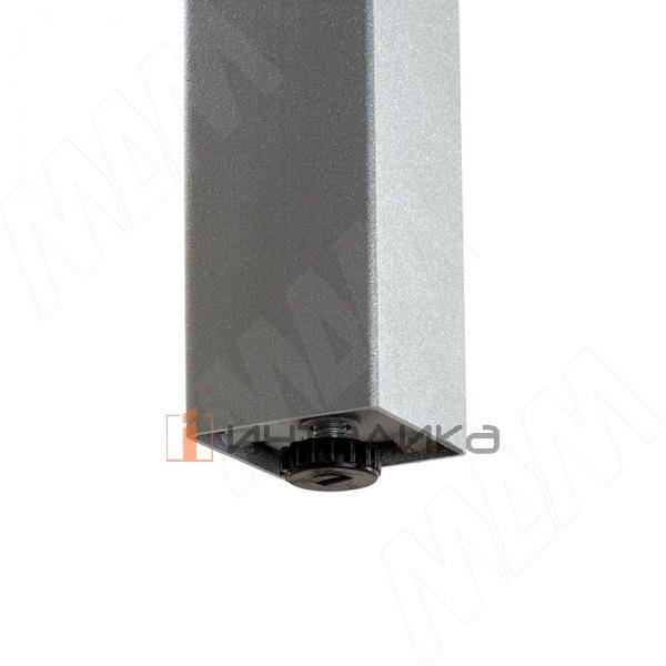 Пинск опора для стола квадратная, 50х50мм, H1104+18 мм, хром матовый (RAL 9006, муар) – 2