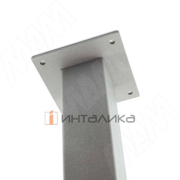 Пинск опора для стола квадратная, 50х50мм, H1104+18 мм, хром матовый (RAL 9006, муар) – 3