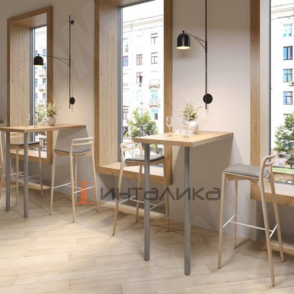 Левадия опора для стола круглая D51, H1103+18 мм, хром матовый (RAL 9006, муар) – 5