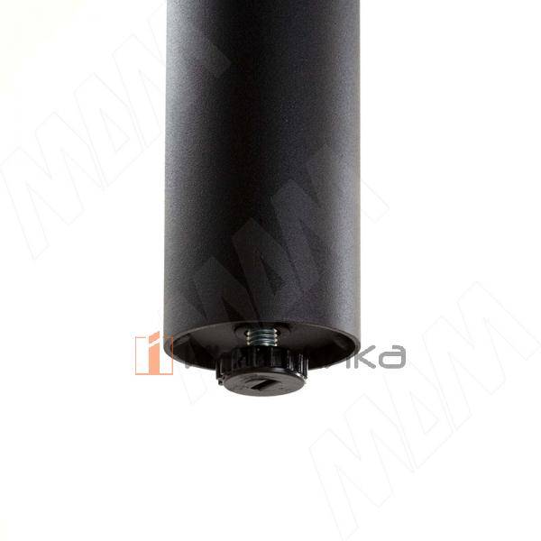 Левадия опора для стола круглая D51, H1103+18 мм, черный (RAL 9005, муар) – 2