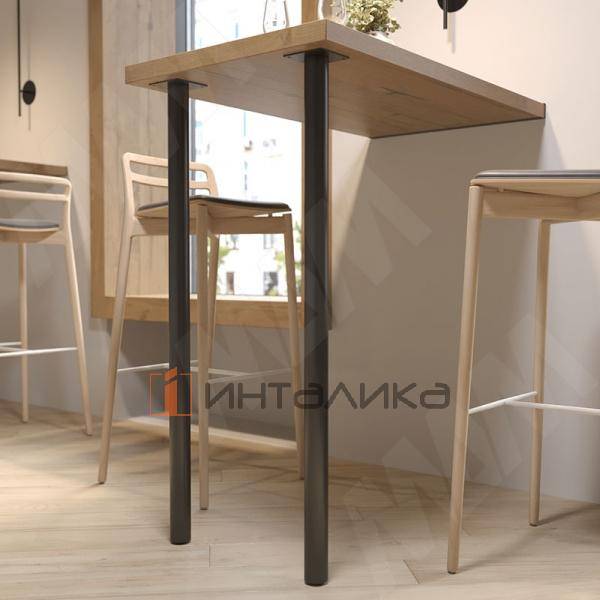 Левадия опора для стола круглая D51, H1103+18 мм, черный (RAL 9005, муар) – 4